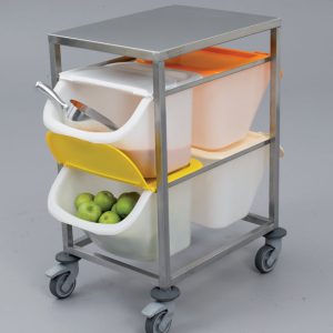 TABLE ECHELLE INOX 2 NIVEAUX POUR CONTENEURS 15L (2X4)